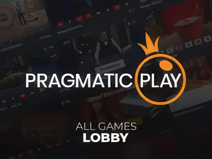Logo dostawcy gier Pragmatic Play na tle katalogu jego gier
